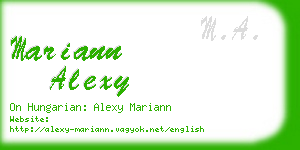 mariann alexy business card